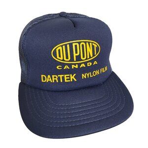 DUPONT Canada Hat Snapback Vintage 80s Cap Trucker blue